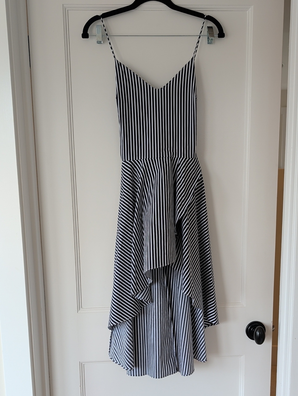 Caroline Constas Black and White High-Low Striped Dress Size XS